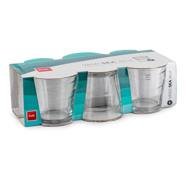 COK Sada skleněná sklenice 6ks 300ml Sea