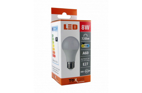 BC LED A60 8W E27 2700 (10ks/bal)