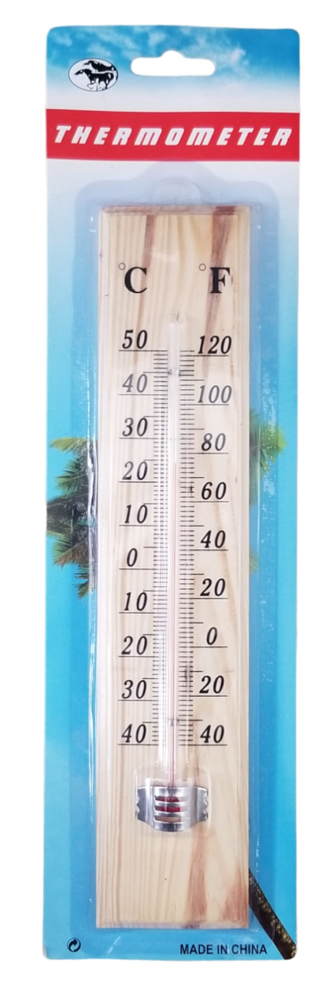 Teploměr dřevěný 26cm (12/bal 144/krt)