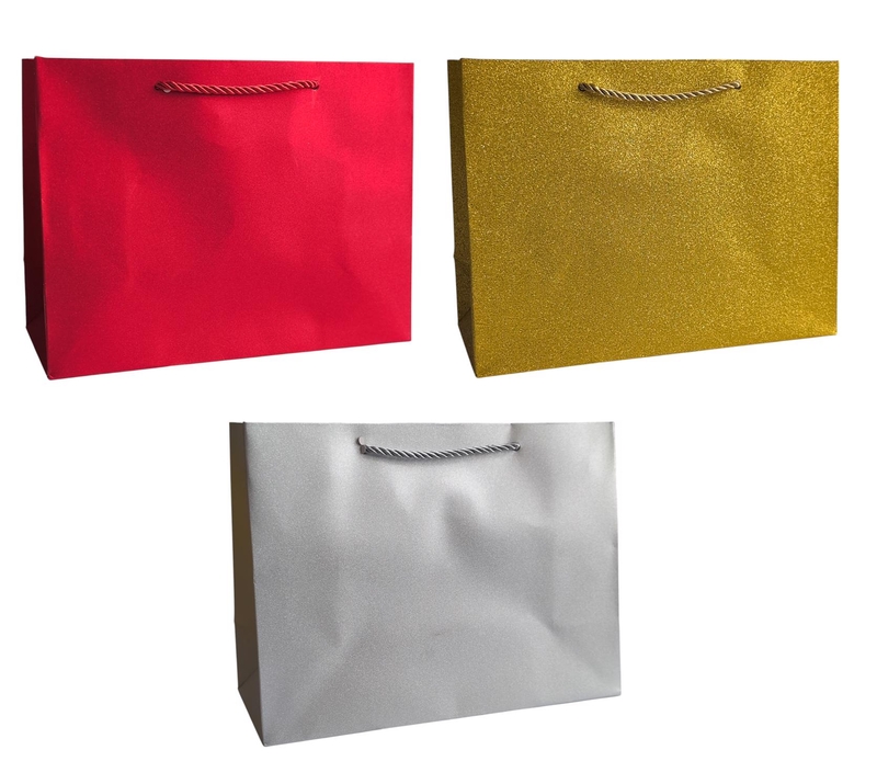 Dárková taška - Glitr efekt 32x25x11cm (12ks/bal,480/krt)