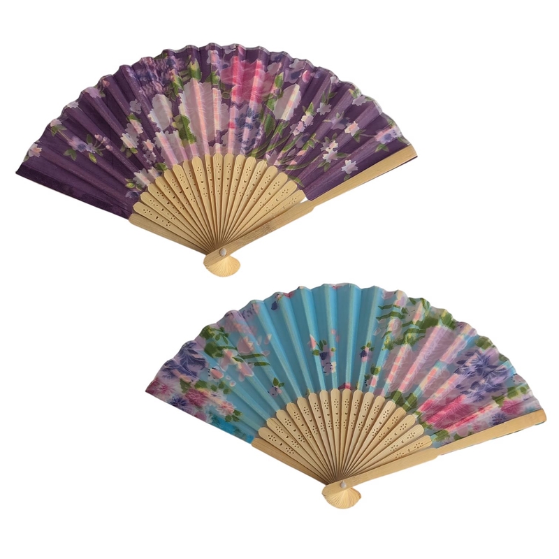 Quạt giấy hoa 21cm