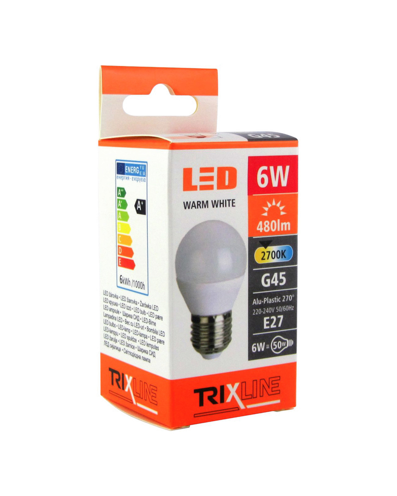 BC 6W LED E27 2700K G45 Alu Plastic 