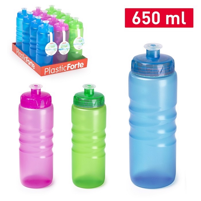 Plastic Forte Plastová láhev na vodu 650ml - barevná (12ks/bal)