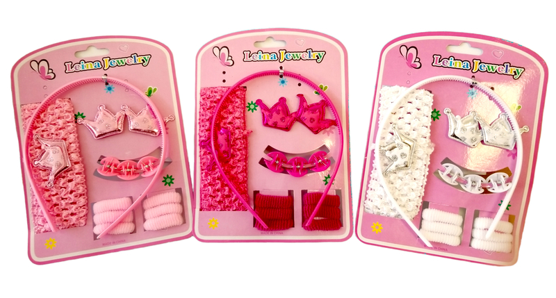 Dětský set (čelenka, gumičky a sponky do vlasů) (12sada/bal)