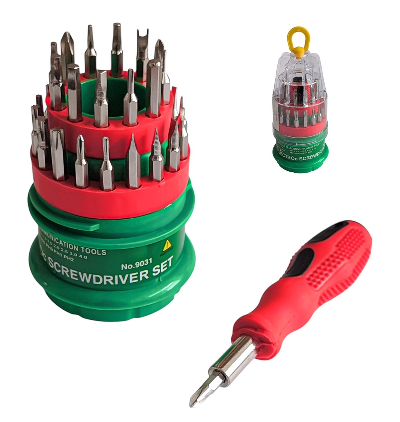 Sada výměnných šroubováků 31ks, zelená (20sad/bal) 