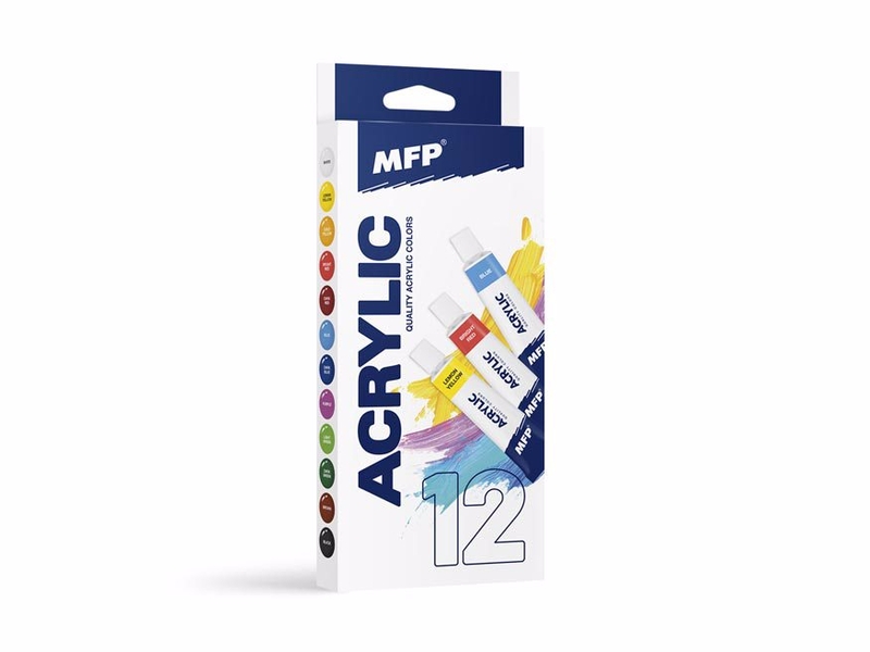 MFP Akrylové barvy 12*12ml základní (12/bal)