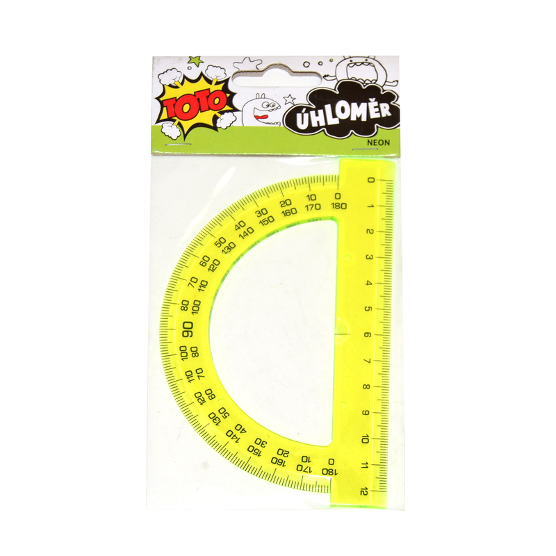 Úhloměr velký neon 17,8cm (50ks/bal)