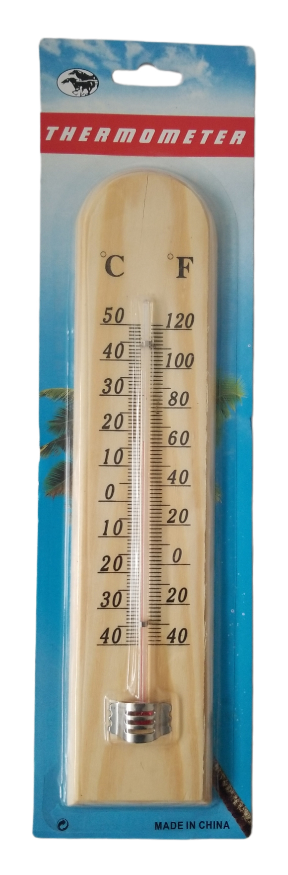 Teploměr dřevěný 26,5cm (144ks/krt)