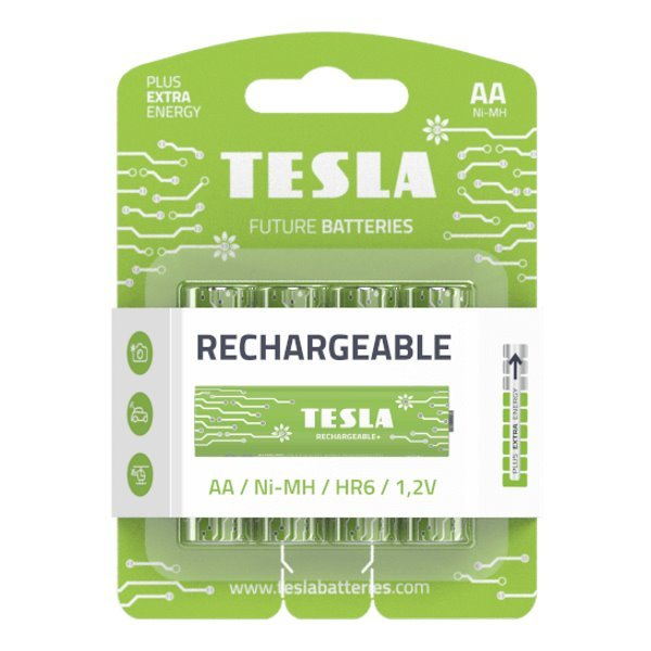 TESLA BATTERIES AA GREEN+ RECHARGEABLE ( HR6 / BLISTER FOIL 4 PCS)