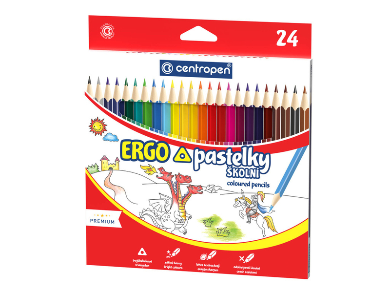 CENTROPEN Trojhranné pastelky ERGO 9521/24 24ks (12set/bal)