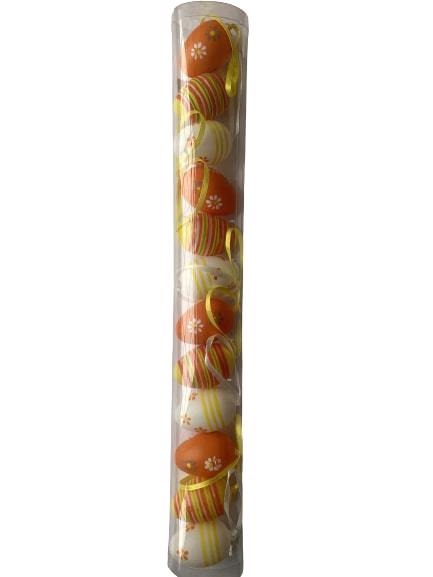 Vejce plast tuba 4cm/12ks žlutooranžová