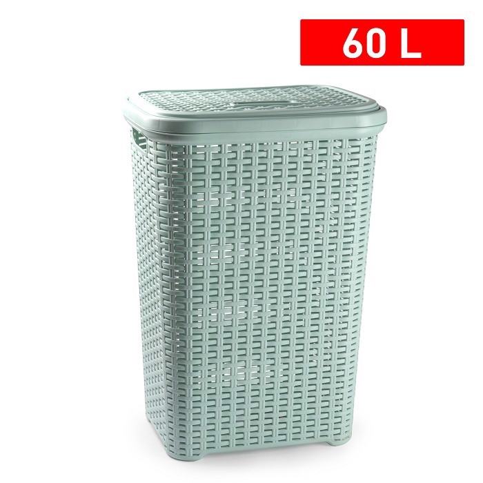 Plastic Forte Koš na prádlo RATTAN 60L- Tyrkysový