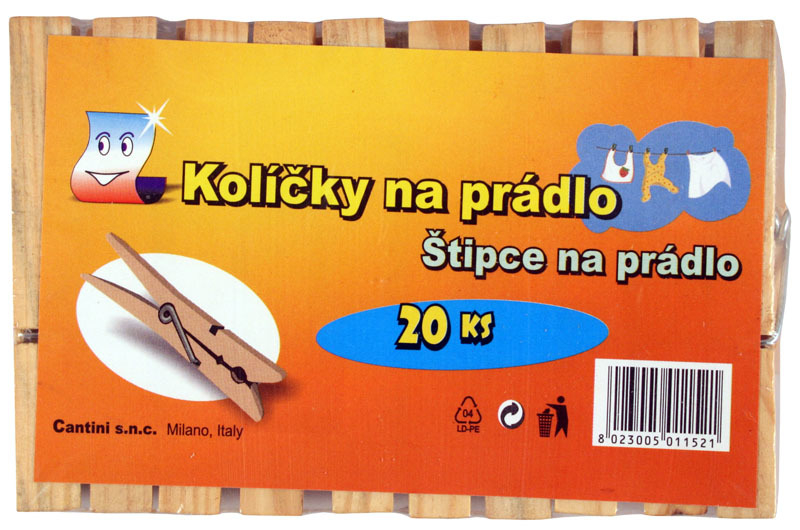 Dřevěné kolíčky 20ks [30set/bal] (60set/krt)