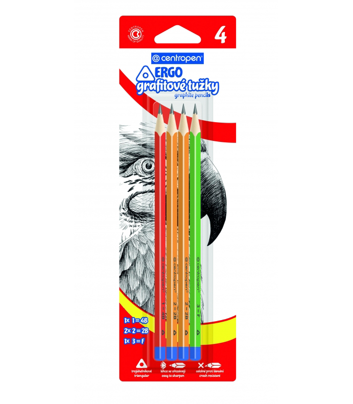 CENTROPEN Grafitová tužka ERGO 4ks 9511/4 BL (24set/bal)