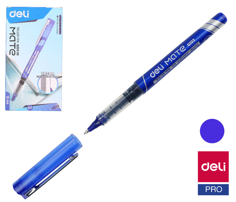 DELI Roller inkoustový MATE modrý 0,7mm (12ks/bal)