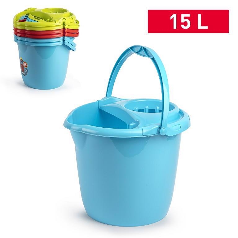 Plastic Forte Kbelík +ždímač 15l kulatý Color (6/bal)