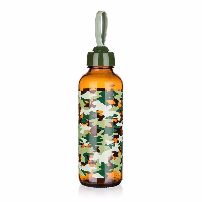 Láhev skleněná MANON 450ml camouflage (6ks/krt)