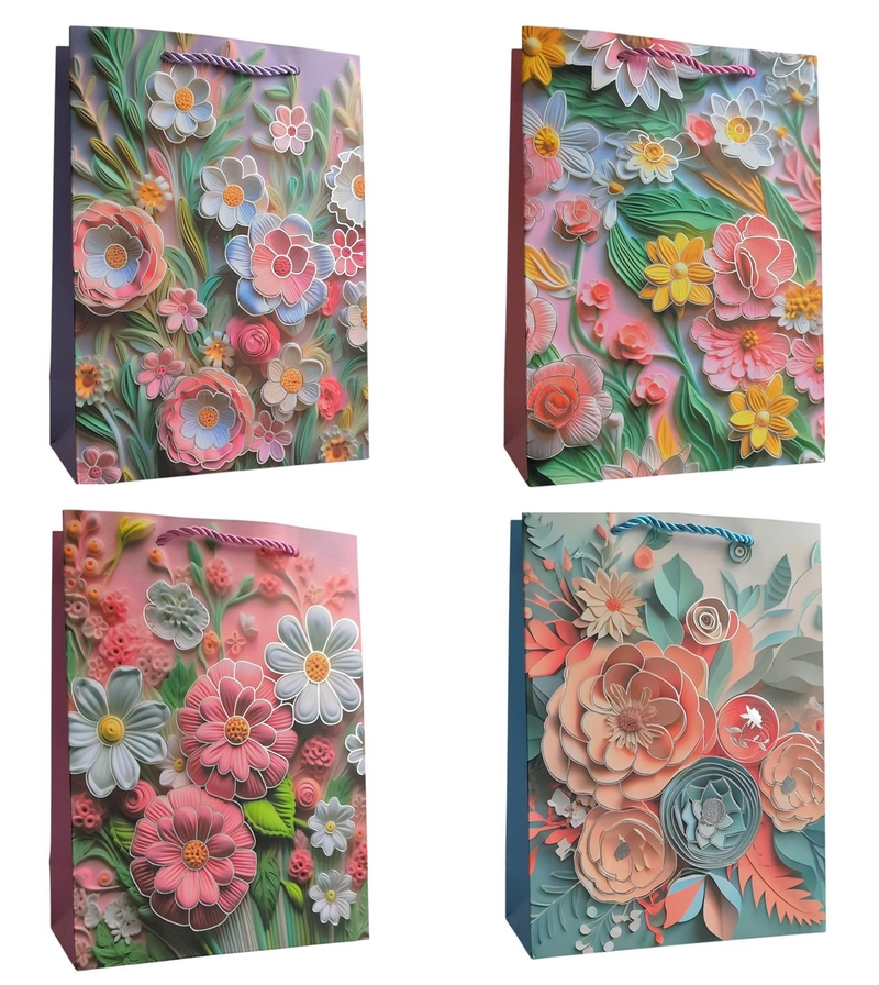 Dárková taška - Color quilling 18x24x8,5cm (12ks/bal,600/krt)