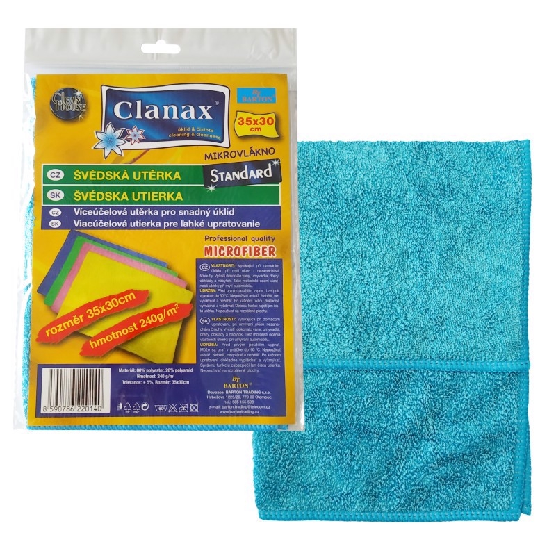 Clanax Švédská utěrka 35x30cm STANDARD 240g (20ks/bal, 200ks/krt)