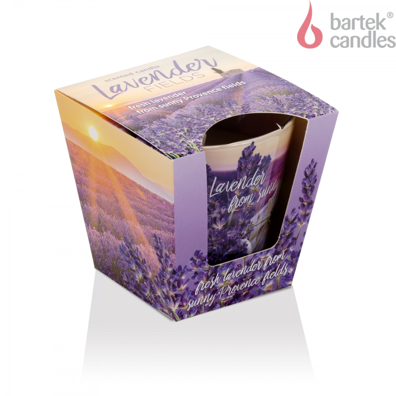 Bartek Svíčka sklo 115g Lavender Fields (12ks/bal)