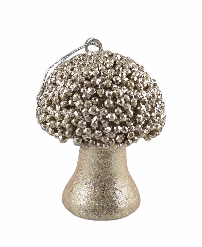 Vánoční dekorace - houba zlatý 11x8cm (360/krt)