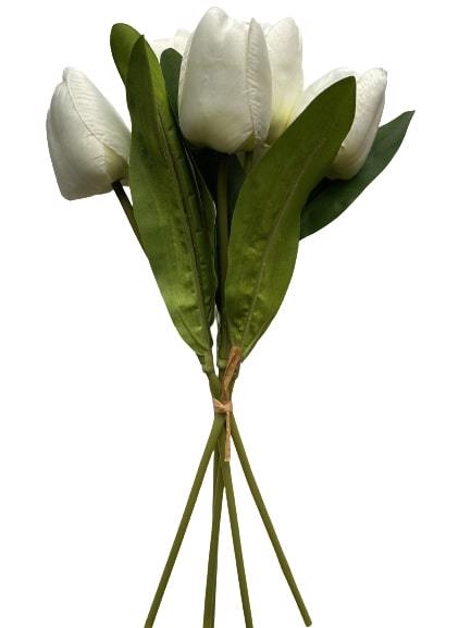 Svazek 5 tulipánů 35cm bílý