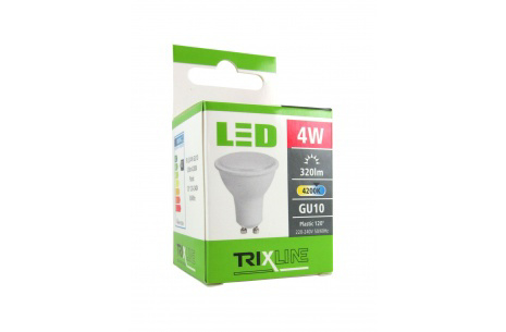 LED žárovka Trixline 4W GU10 - studená bílá (10ks/bal)