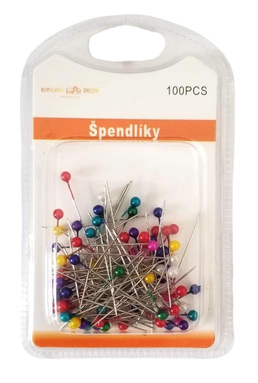 Sada barevných špendlíků 100ks (12sad/bal)