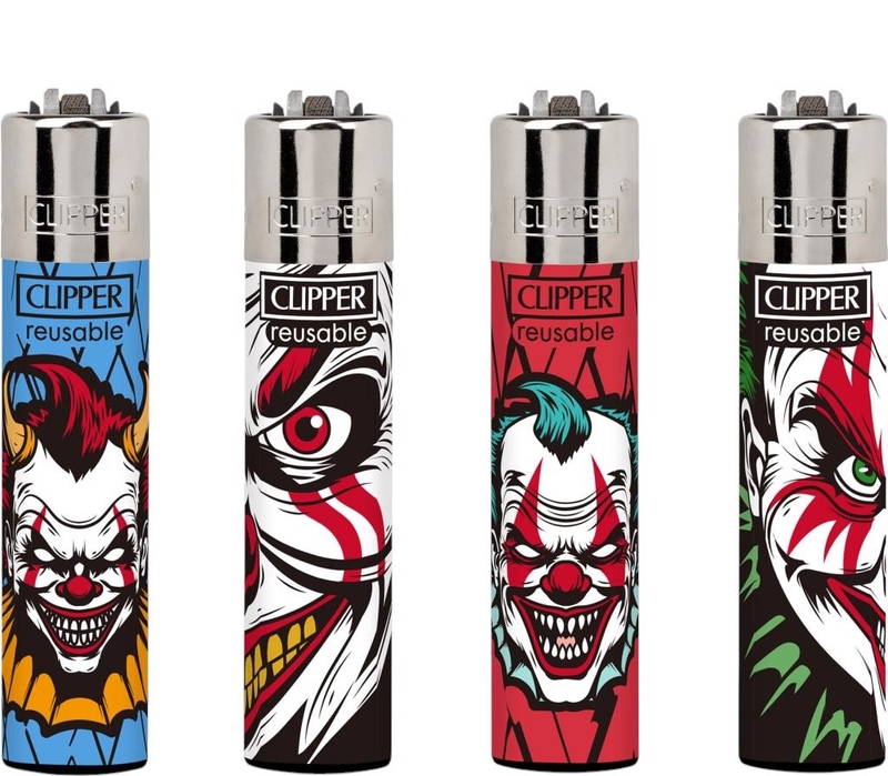 Zapalovač CLIPPER - Lovely Clowns (24ks/bal, 576ks/krt)
