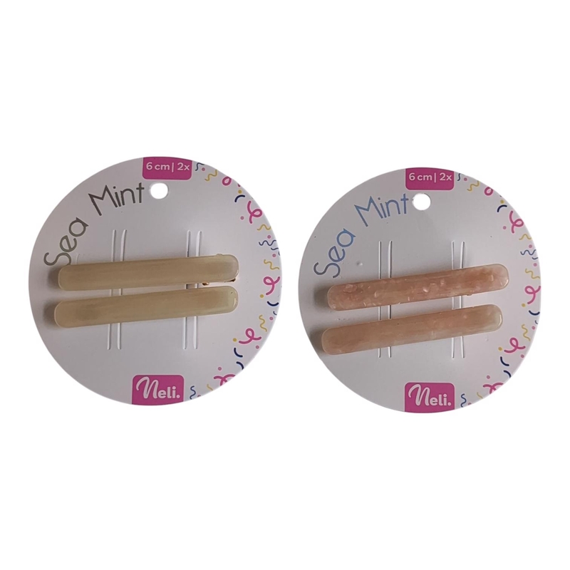 Neli sponky do vlasů Sea mint 6cm 2ks (12sad/bal,720/krt)