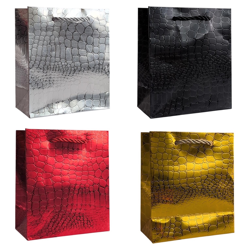 Dárková taška - Metallic croc 26x32x10cm (12ks/bal,480/krt)