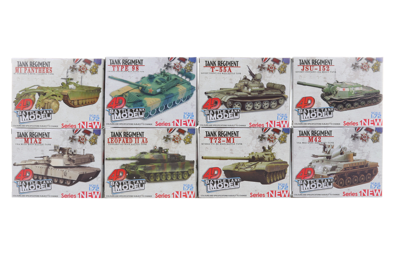 Stavebnice 4D 8 druhů Tank (8ks/bal)