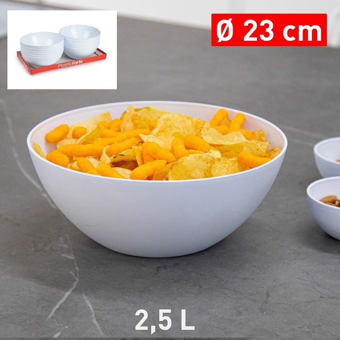 Plastic Forte Plastová miska Ø23cm bílá (12ks/bal)