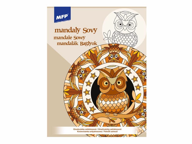 Omalovánky antistresové Mandaly Sovy A4 210x276mm/24s (5ks/bal)