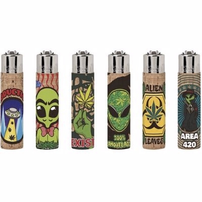 Zapalovač CLIPPER PopC - Alien Leaves [30ks/bal]