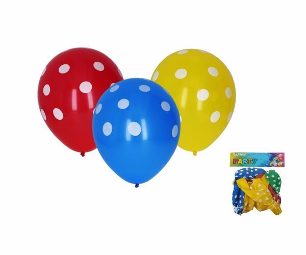Balónek nafukovací 30cm - sada 10ks, potisk puntík (20sad/bal)