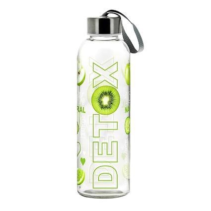 LÁHEV SKLENĚNÁ DETOX 500ML S VÍČKEM MIX (6ks/bal)