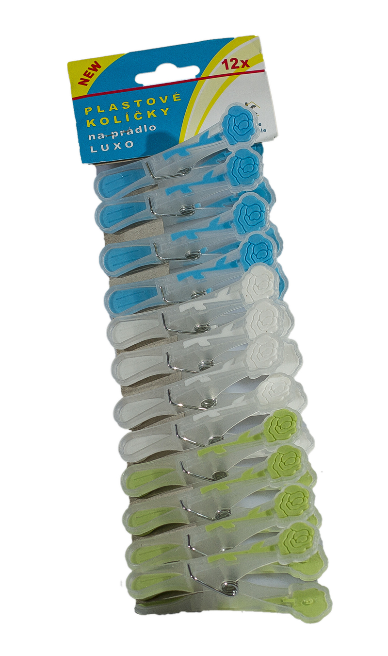 Kolíčky na prádlo plastové LUXO, silikonové - 12ks(72 sad/krt)