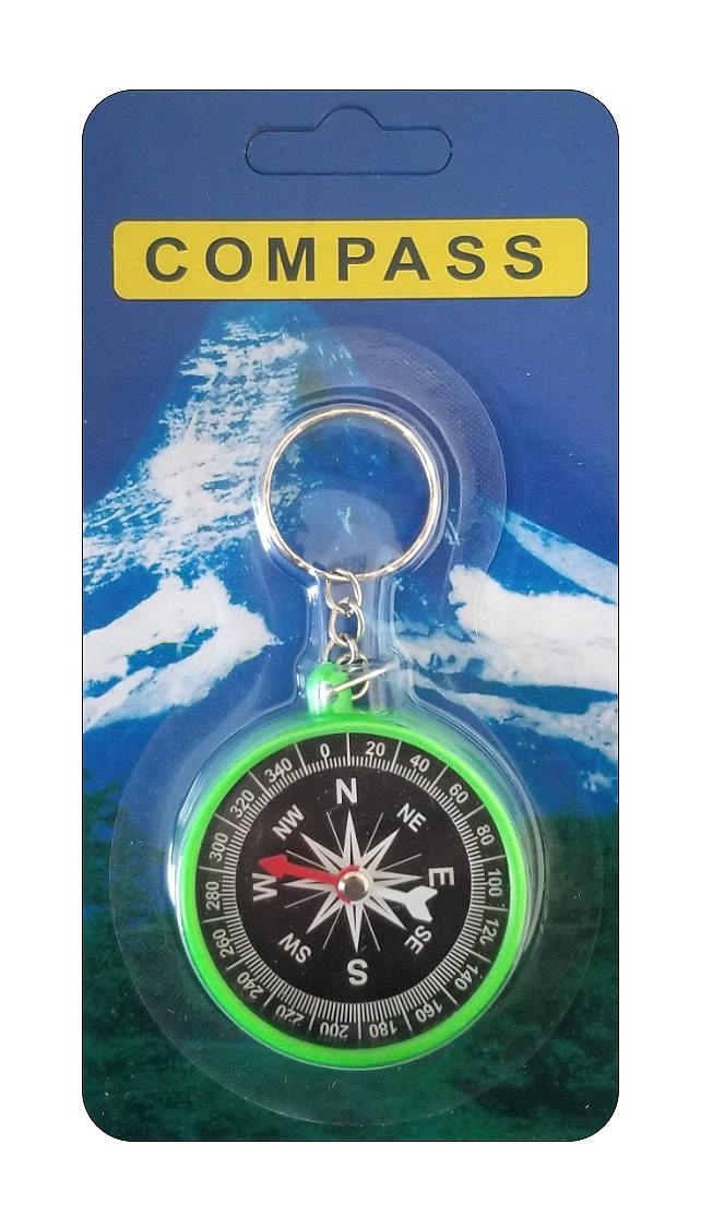 Klíčenka kompas plastový 4,5cm (12ks/bal)