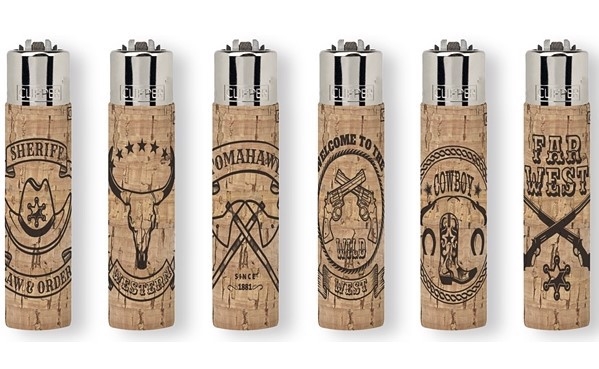 Zapalovač CLIPPER PopC - Cork Indian+Cowboy [30ks/bal]