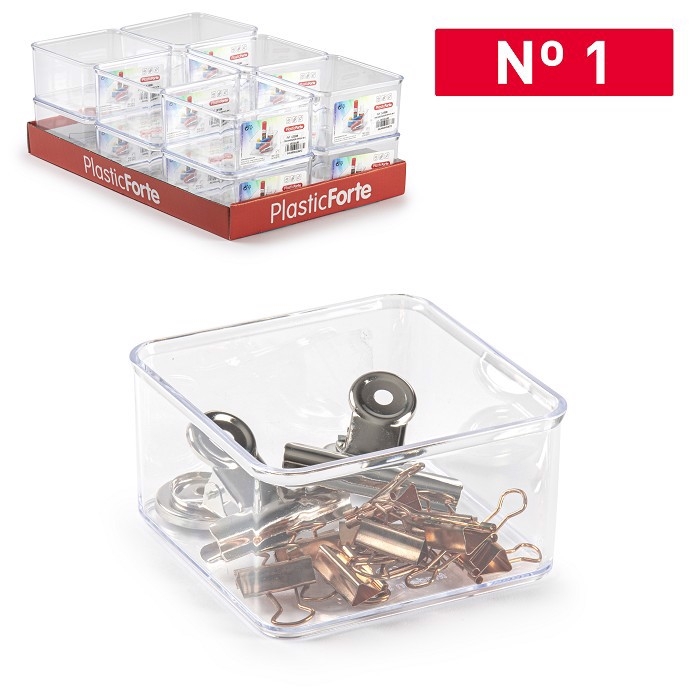 Plastic Forte Plastový stolní organizér 9,8x9,8x5,3cm č.1 (12ks/bal)