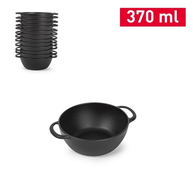 Plastic Forte Chutný kulatý kastrol 370ml černý (12ks/bal)