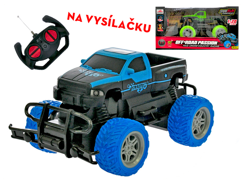 R/C auto off-road 1:20 20cm 27MHz na baterie plná funkce 2barvy v krabičce