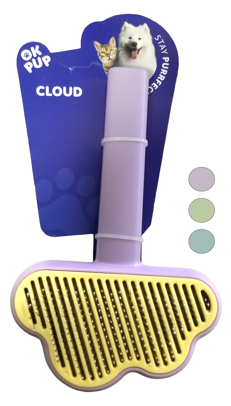 OKPup Kartáč vyčesávací na srst 18x9x4cm mix barev Cloud (108ks/krt)