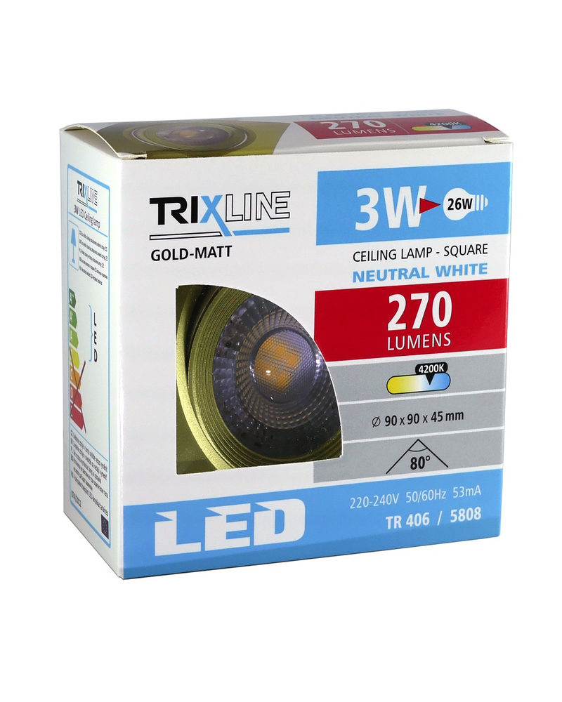Bodové LED světlo 3W TRIXLINE Ceiling TR 406 - neutrální bílá