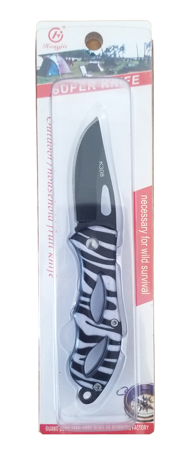 Kapesní nůž 13cm - motiv zebra (12ks/bal) (360ks/krt)