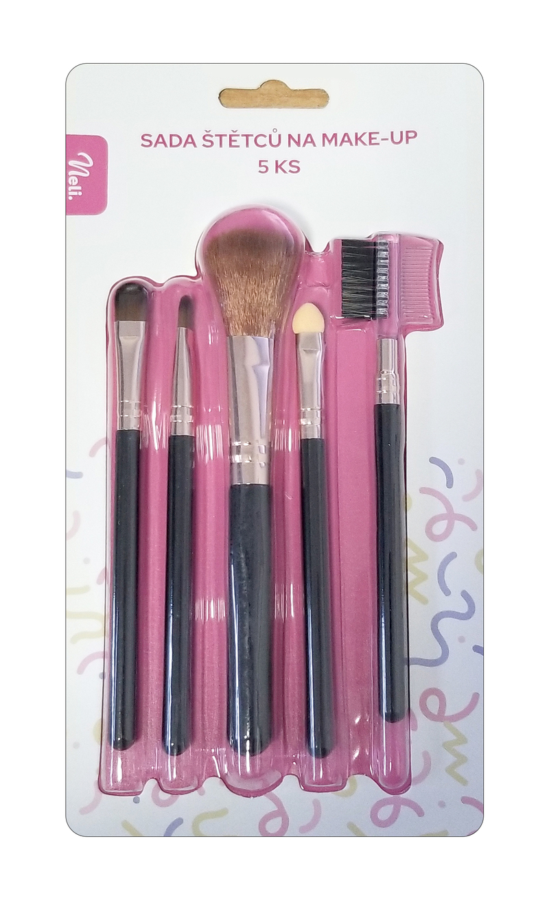 Neli Štětec na makeup sada  5ks 14cm (12sad/bal, 240sad/krt)