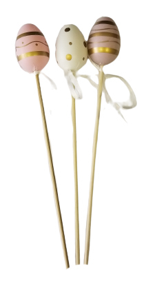 Vejce plast zápich 4cm/12ks růžovobílozl