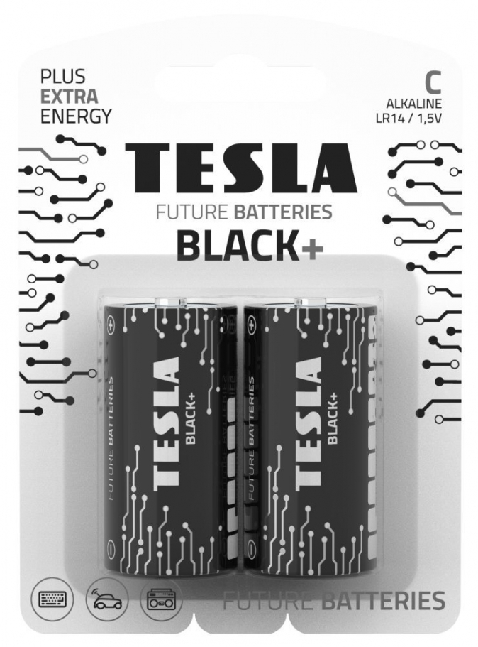 TESLA BATTERIES C BLACK+ ( LR14 / BLISTER FOIL 2 PCS )