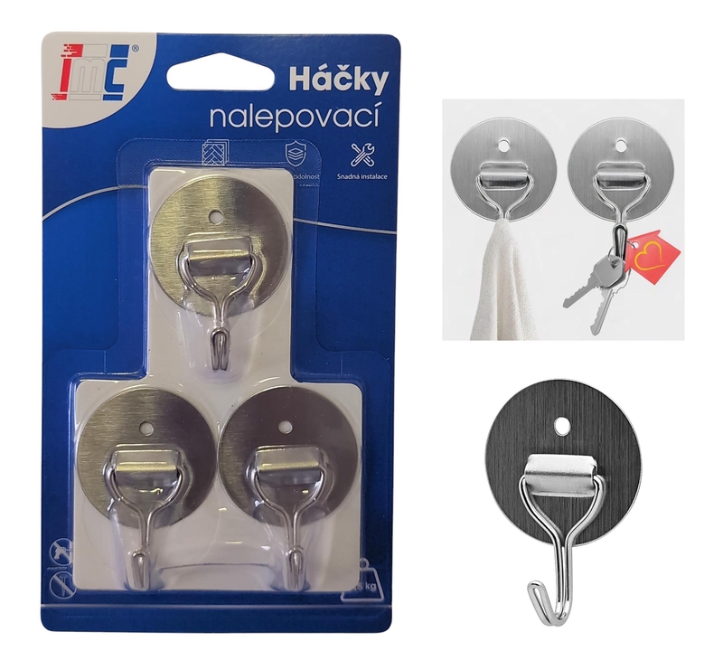 Háčky nalepovací 37mm 3ks (12sad/bal,288/krt)